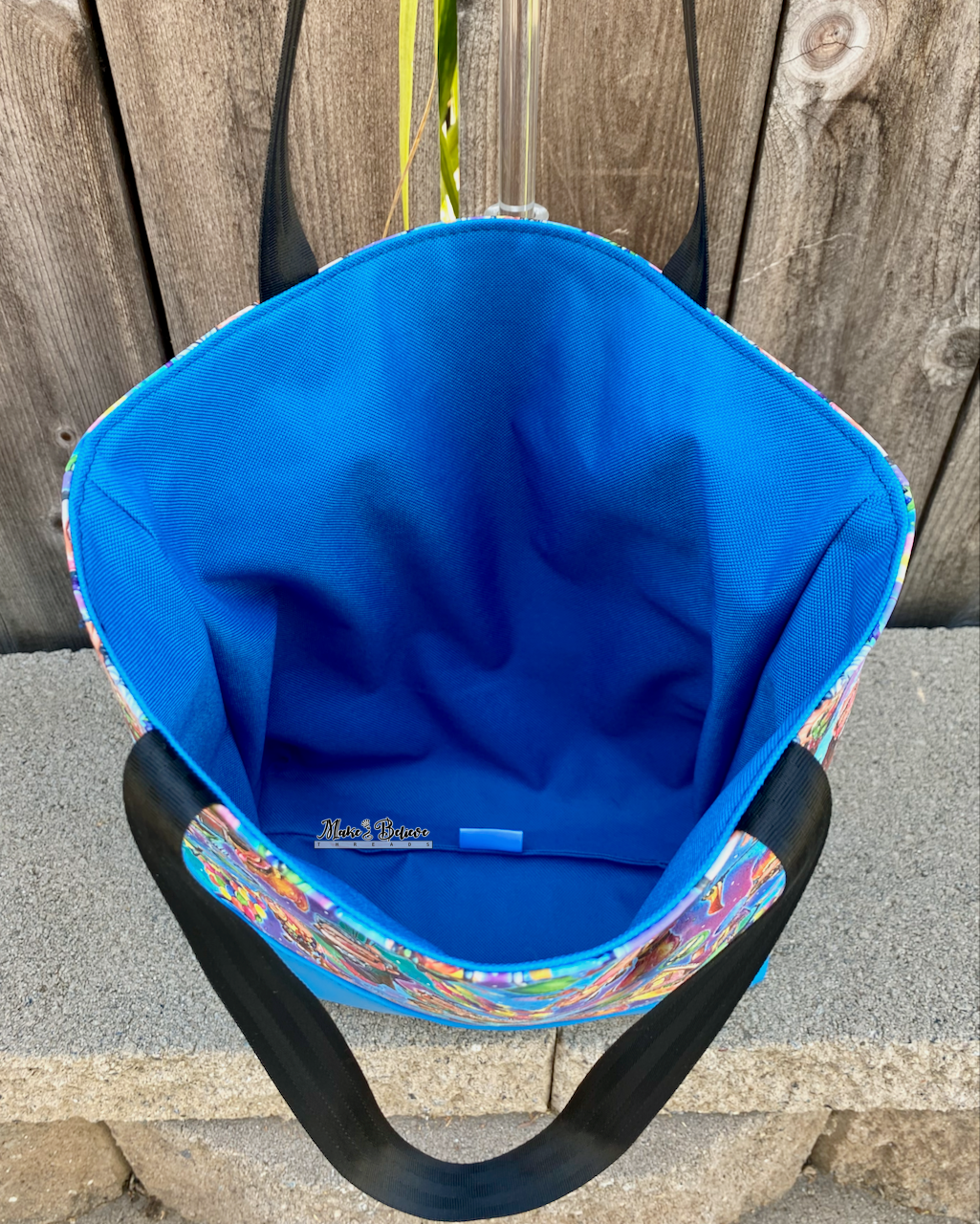 Adventure House Turquoise Minimalist Tote Bag