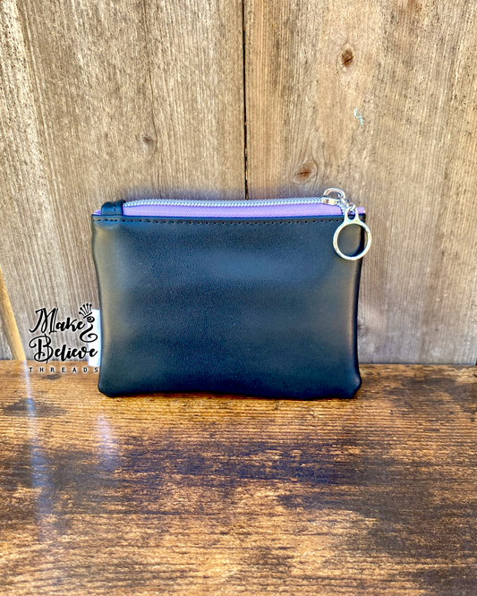 Black, Lavender, & Peach Hisstooth Mini Zip Wallet