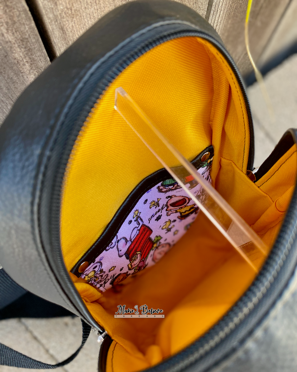 Black Peanut Pup Midsize Sling Bag