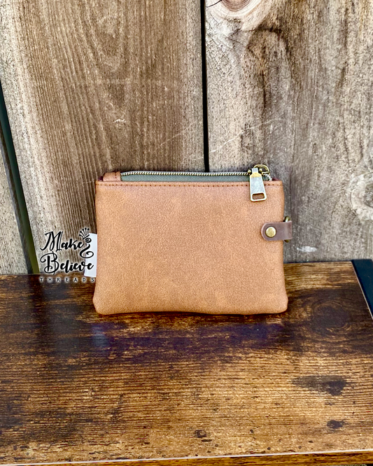Brown & Debossed Tan Mordor LOTR Map Mini Zip Wallet