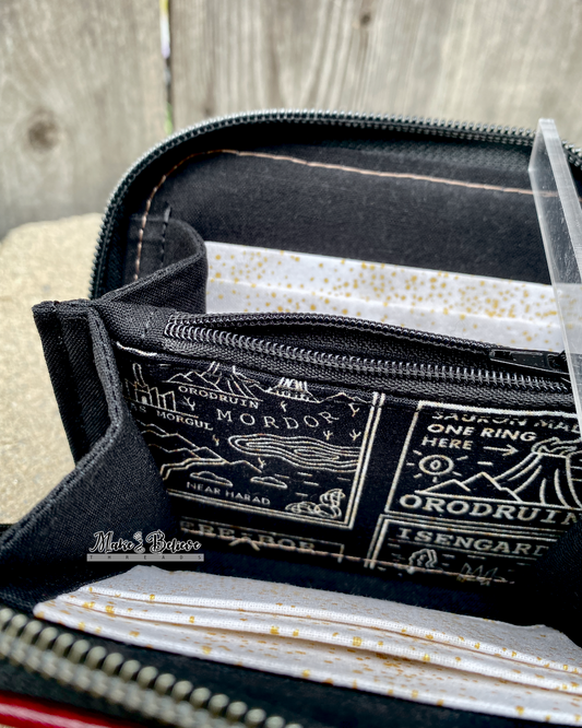 Burgundy Middle Earth Mini Zip Around Wallet