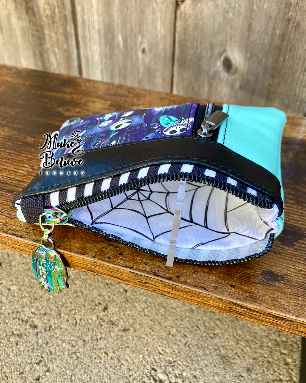 GITD Glitter Mint NBC Characters Mini Zip Wallet