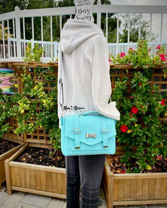 Gift Box Blue Crossbody Satchel