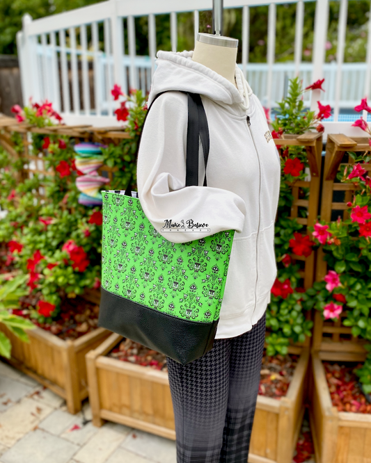 Haunted Wallpaper Bright Green Minimalist Tote Bag