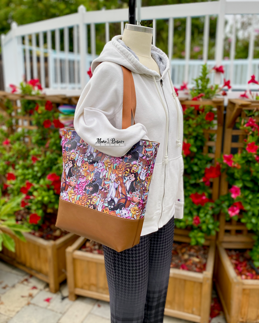 Kitty Love Brown Minimalist Tote Bag