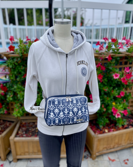 Navy Blue Time Lord Damask Large Hip Pack