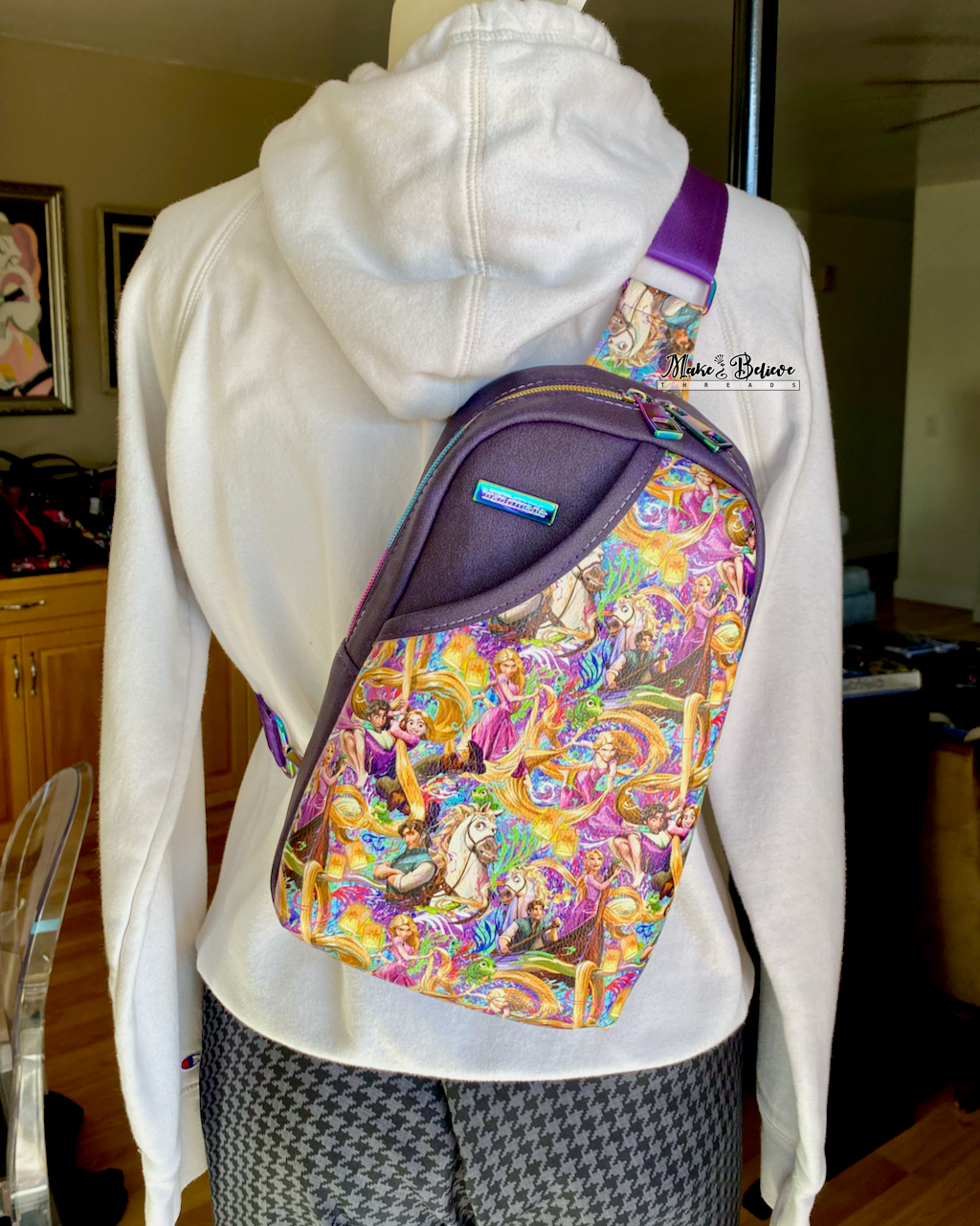 Purple Artisticpunzel Medium-Sized Sling Bag