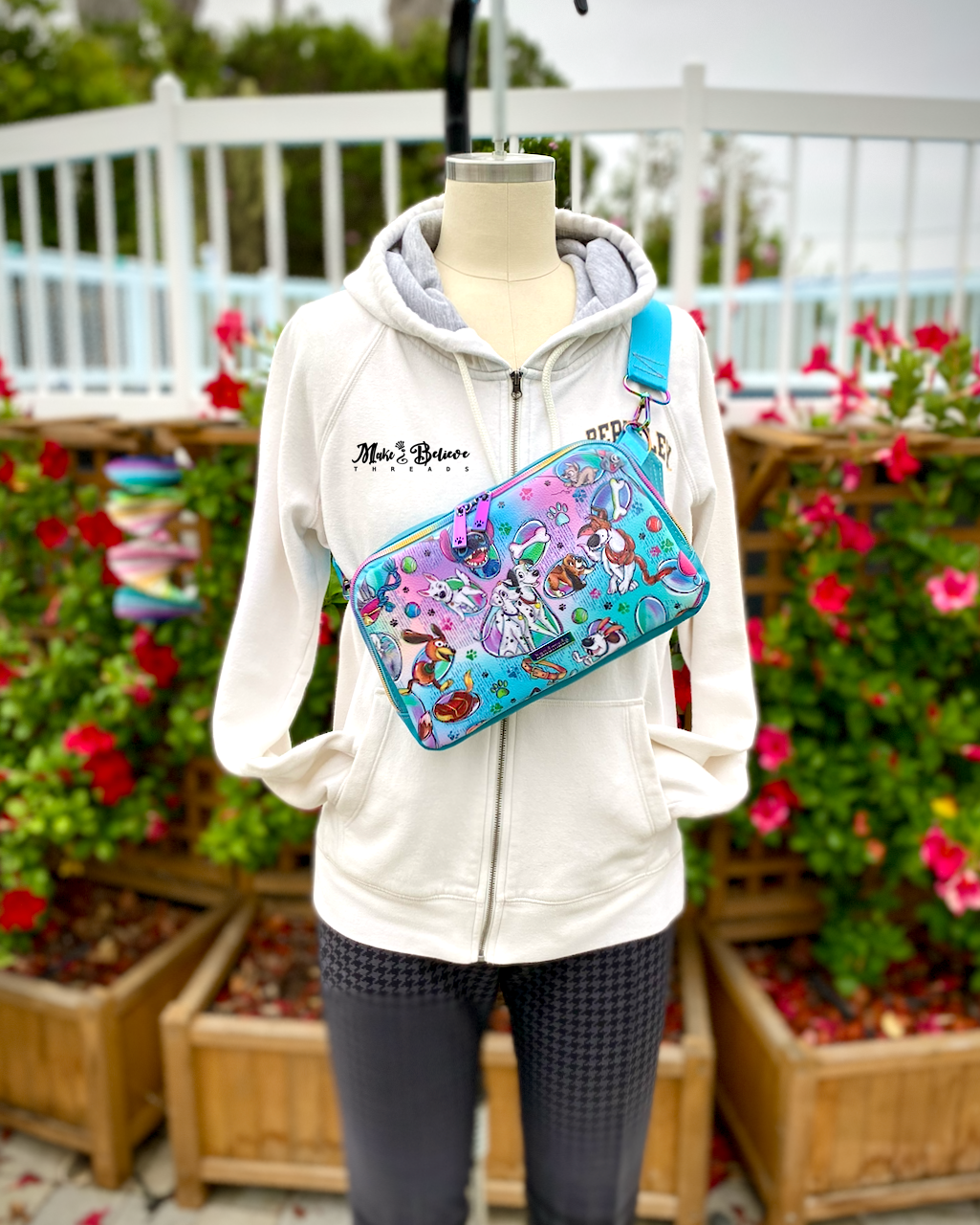 Teal Puppy Love Large Hip Pack