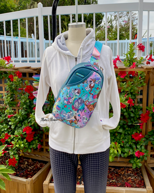 Teal Puppy Love Midsize Sling Bag