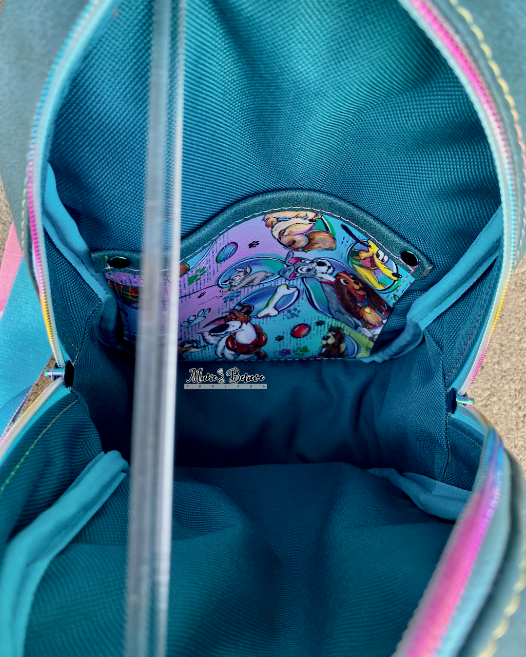 Teal Puppy Love Midsize Sling Bag