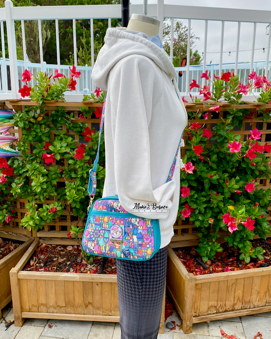 Tiny World Teal Bitty Bowler Bag