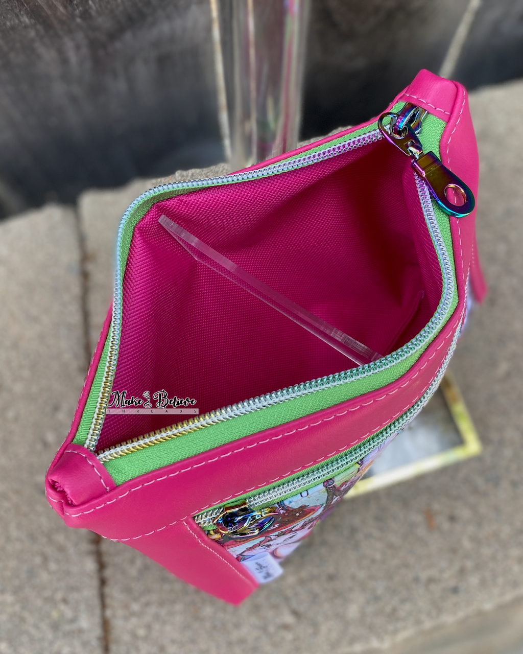 To Be a Cat Hot Pink Pouch with Wristlet Strap