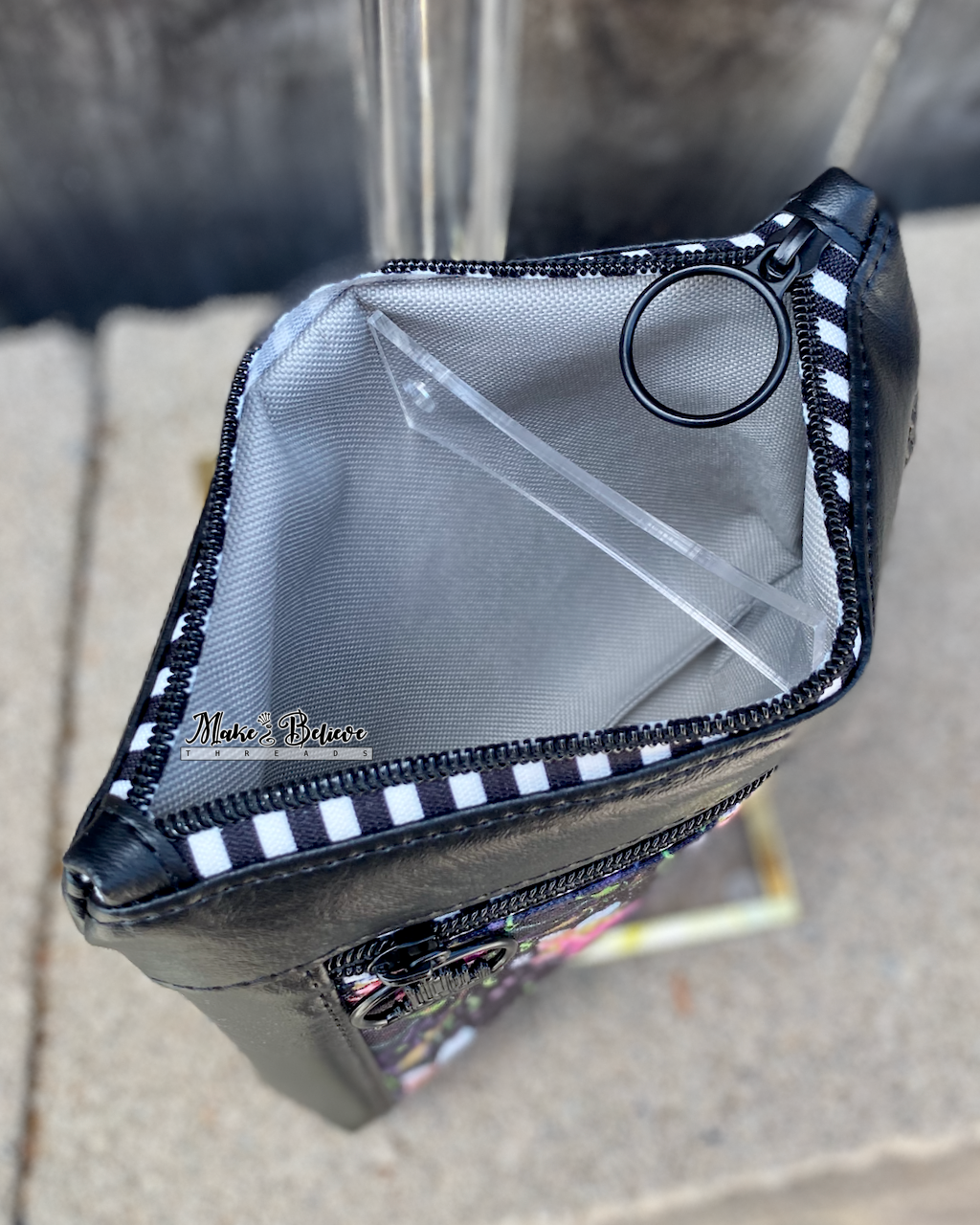 Wicked Cuties Black Pouch with Wristlet Strap