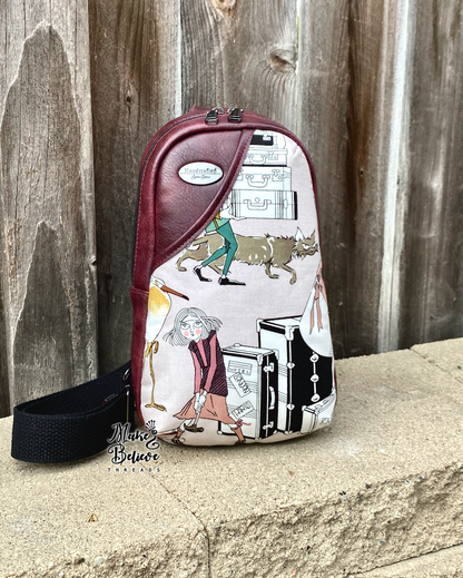 AH Ghastlies Burgundy Midsize Sling Bag