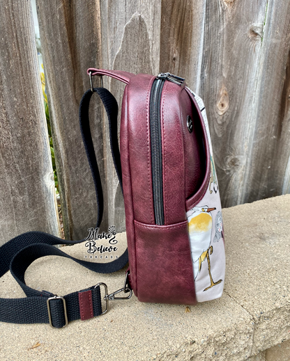 AH Ghastlies Burgundy Midsize Sling Bag