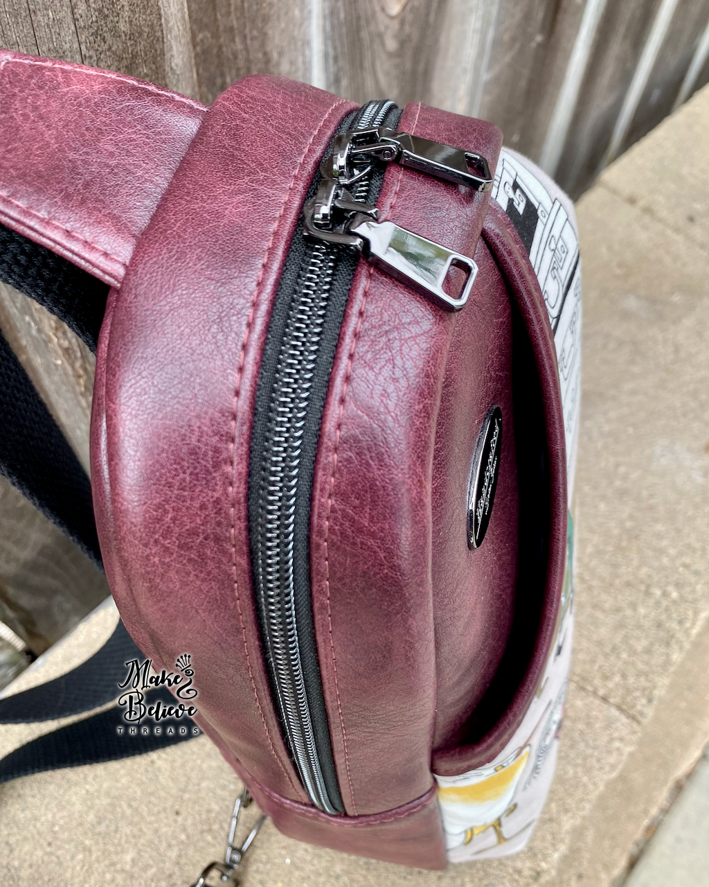 AH Ghastlies Burgundy Midsize Sling Bag