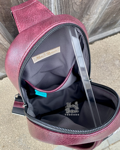 AH Ghastlies Burgundy Midsize Sling Bag