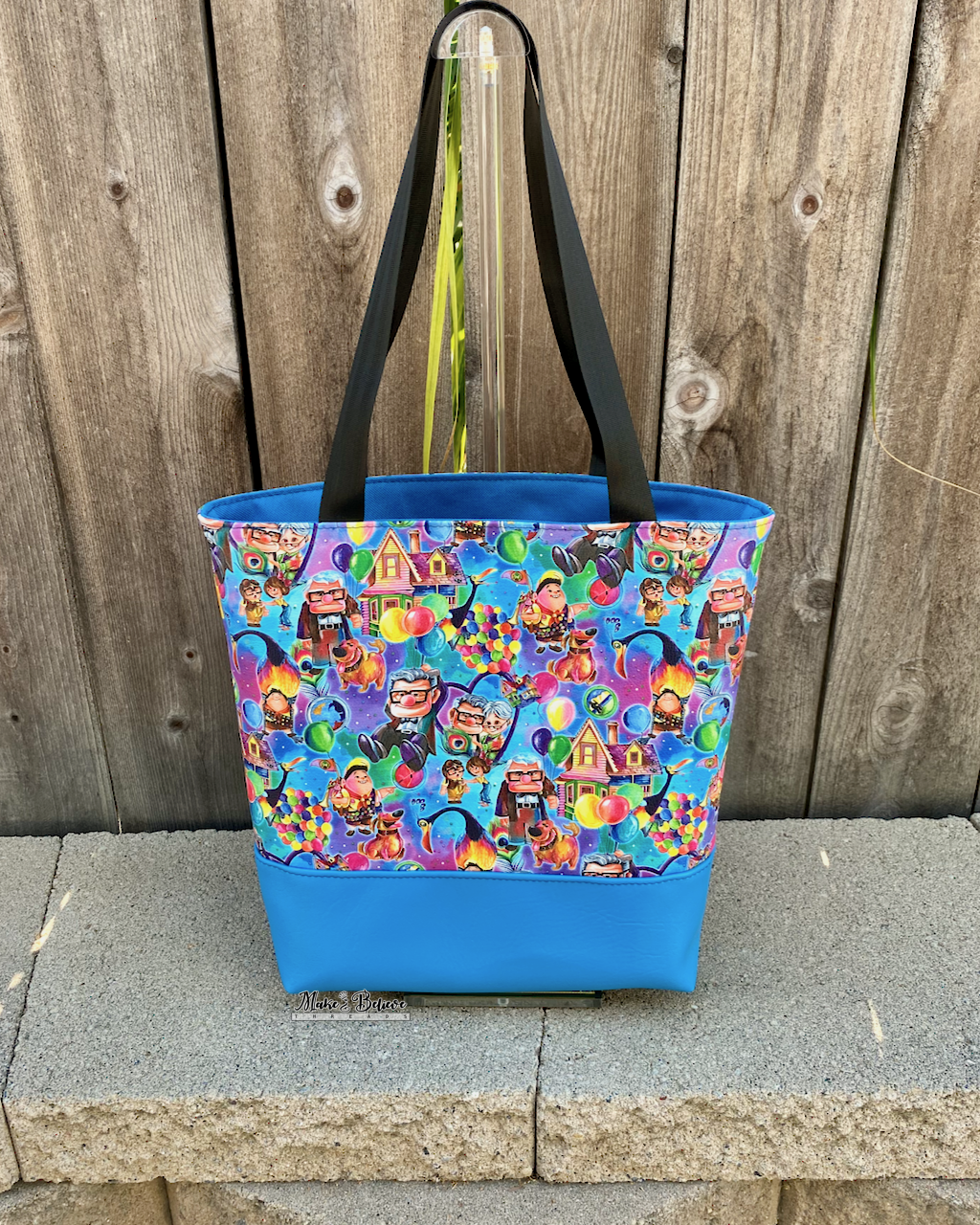 Adventure House Turquoise Minimalist Tote Bag