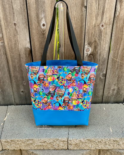 Adventure House Turquoise Minimalist Tote Bag