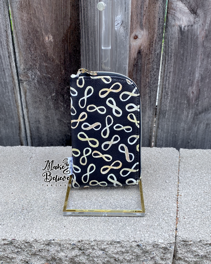 Autistic Gold Infinity Loop Padded Zipper Pouch