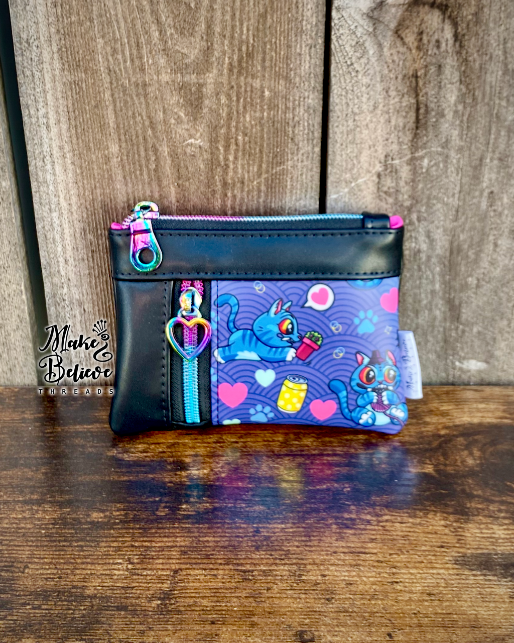 Black KPopDH Kawaii Derpy Mini Zip Wallet