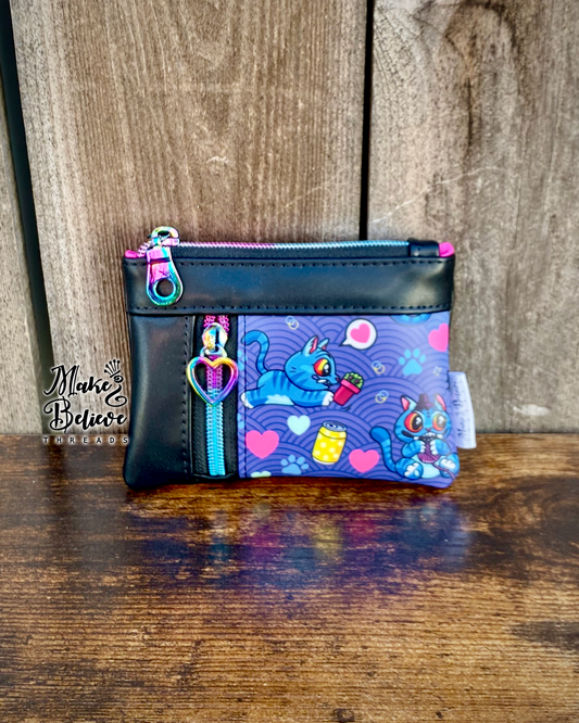Black KPopDH Kawaii Derpy Mini Zip Wallet