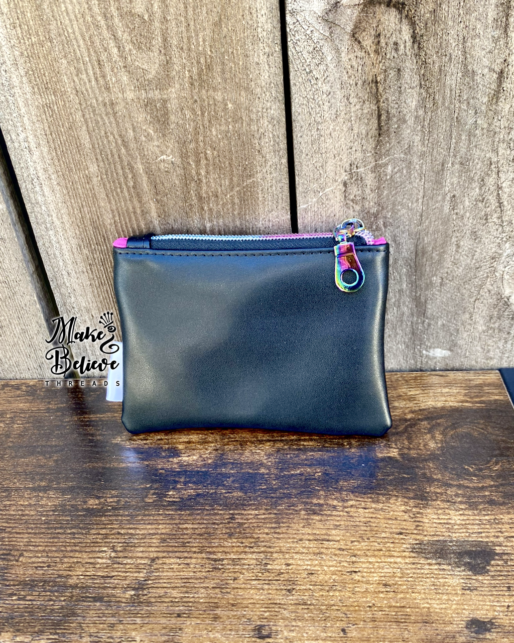 Black KPopDH Kawaii Derpy Mini Zip Wallet