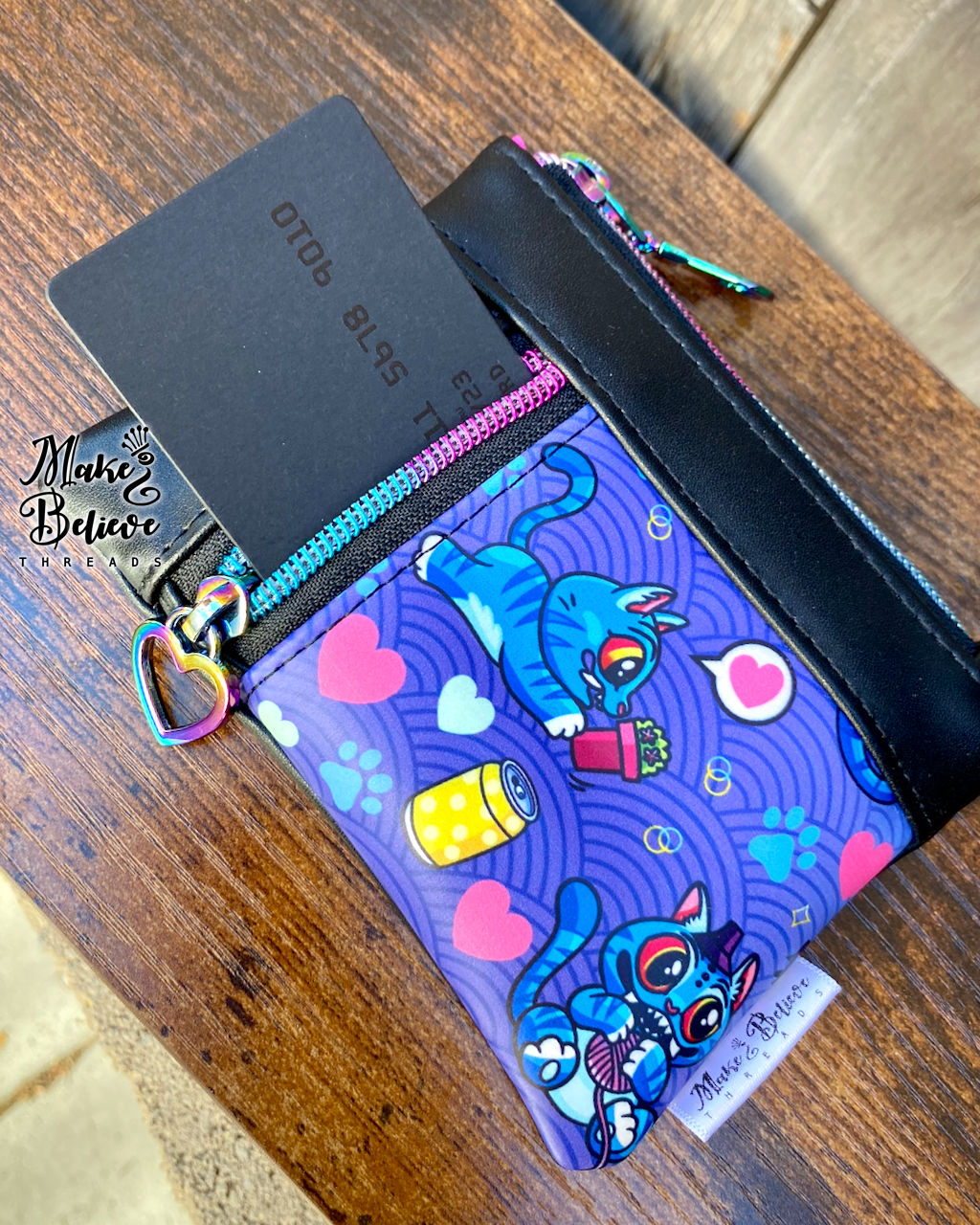 Black KPopDH Kawaii Derpy Mini Zip Wallet