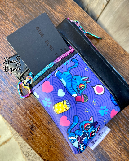 Black KPopDH Kawaii Derpy Mini Zip Wallet