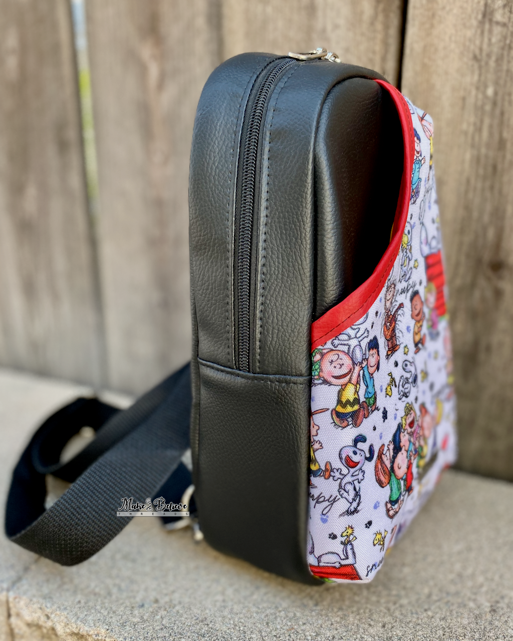 Black Peanut Pup Midsize Sling Bag