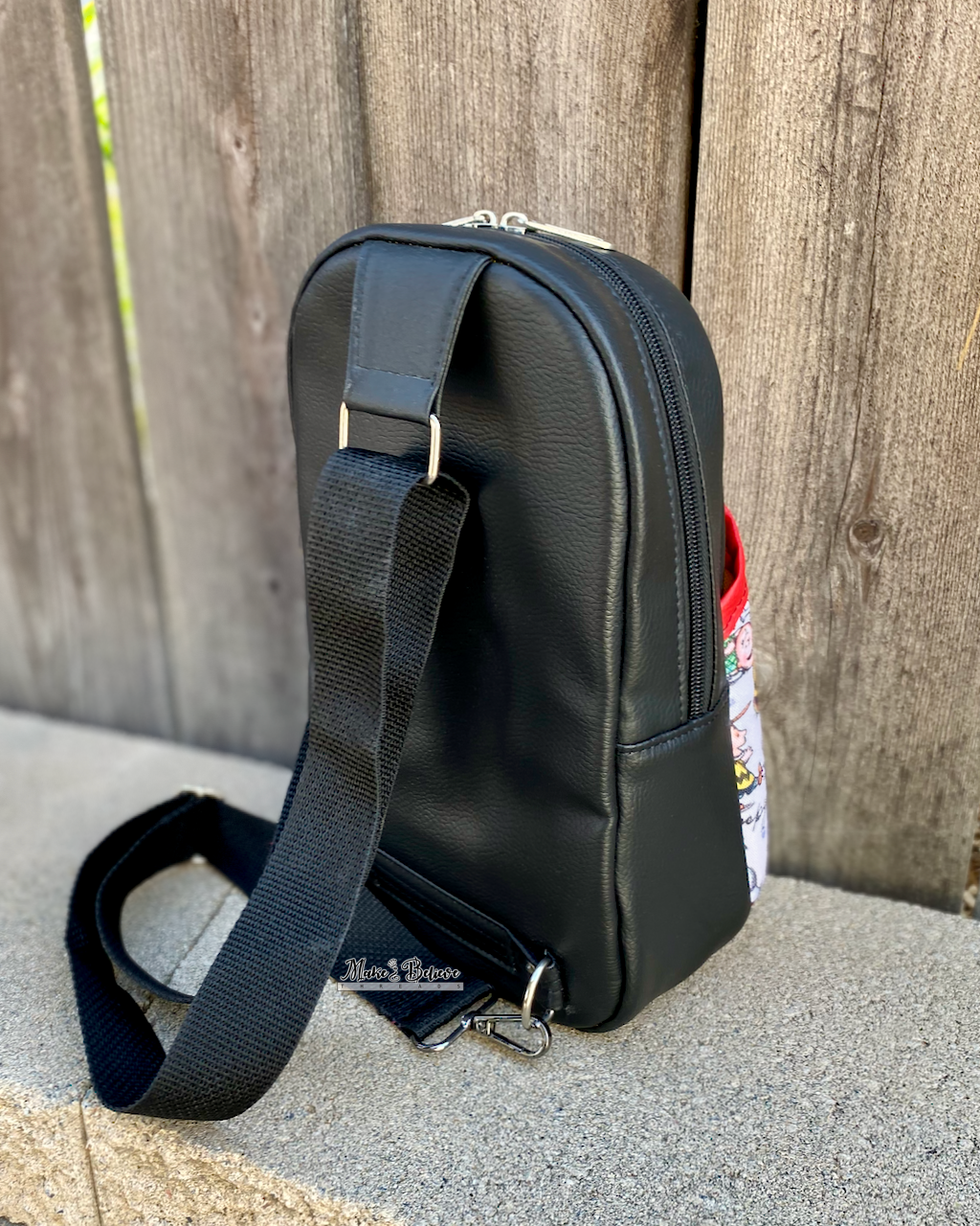 Black Peanut Pup Midsize Sling Bag