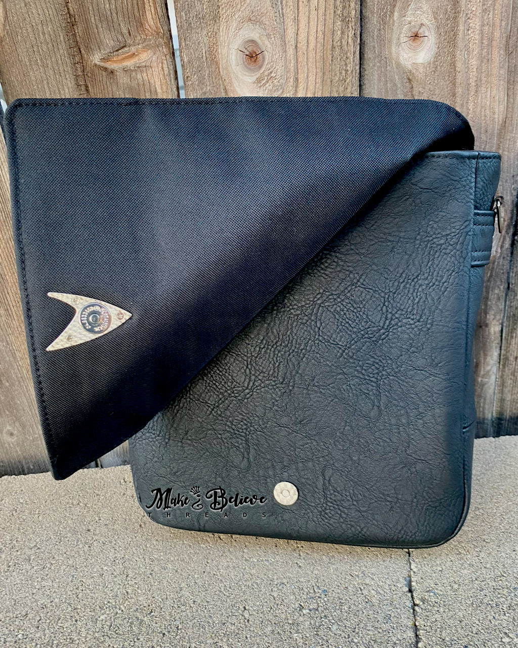 Black Space Fleet Blueprint Tablet-Sized Messenger Bag