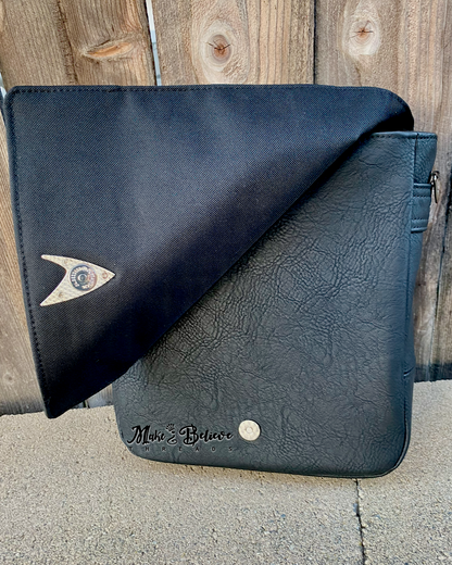 Black Space Fleet Blueprint Tablet-Sized Messenger Bag