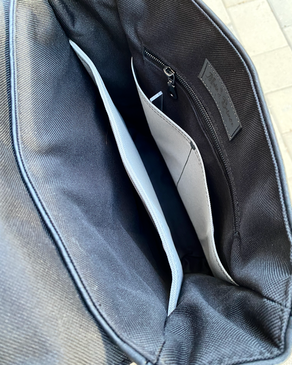 Black Space Fleet Blueprint Tablet-Sized Messenger Bag