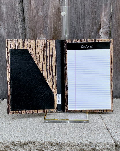 Striated Natural Cork and Black Jr. Notepad Covers