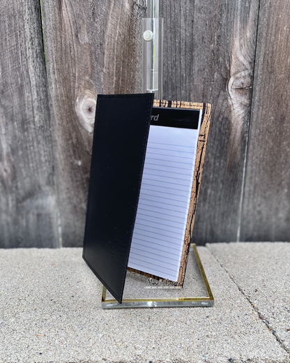 Striated Natural Cork and Black Jr. Notepad Covers