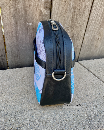 Black and Blue Panda Bitty Bowler Bag