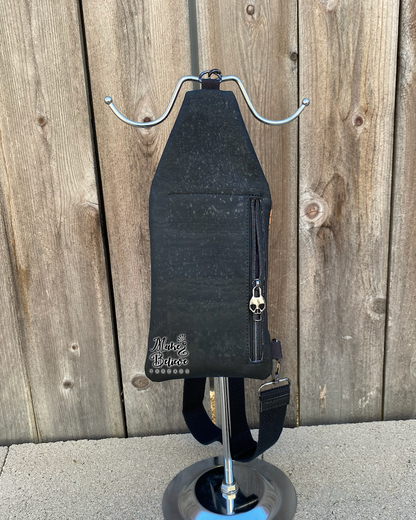 Black and Brown Witchy Cork Mini Traveler Sling