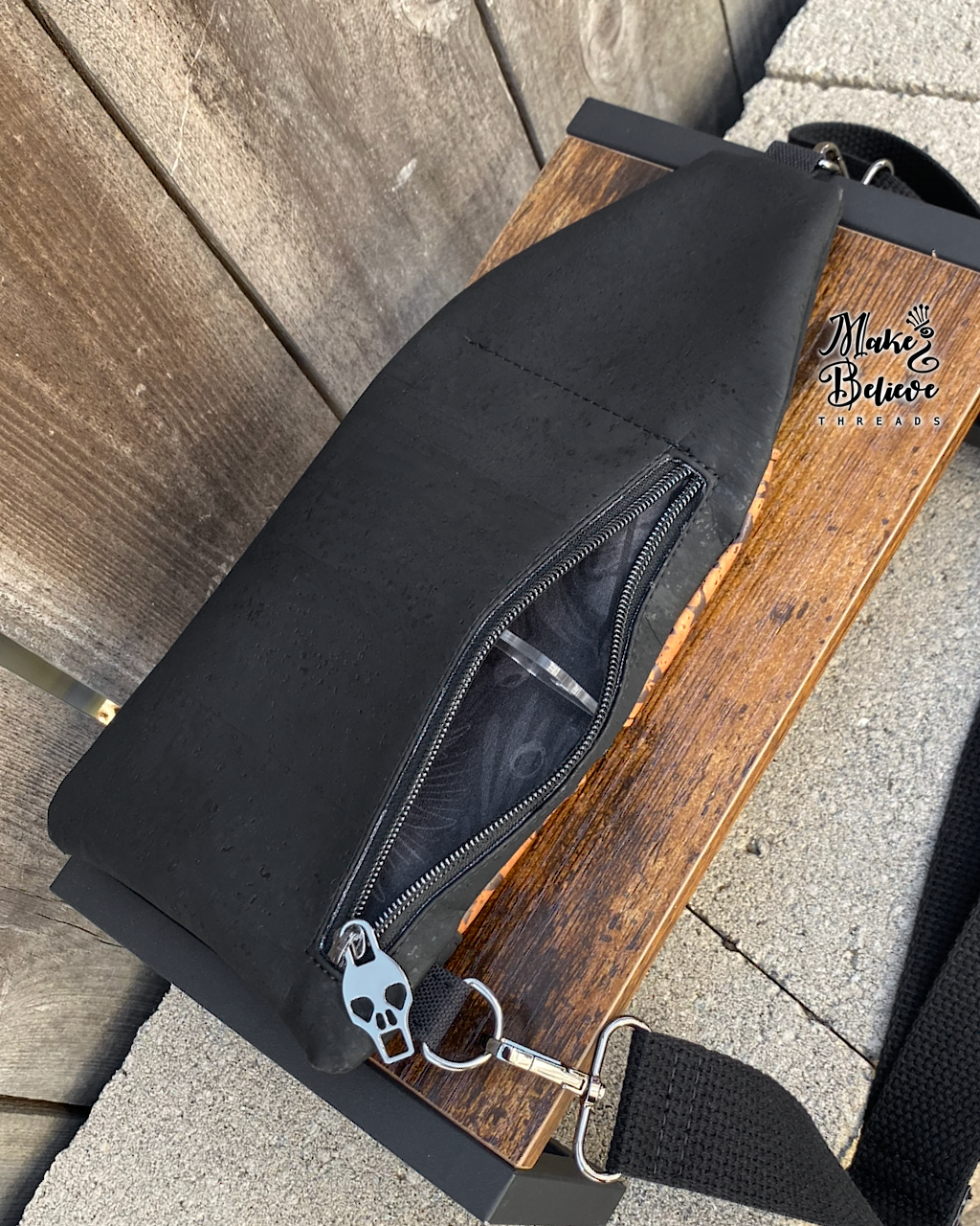 Black and Brown Witchy Cork Mini Traveler Sling