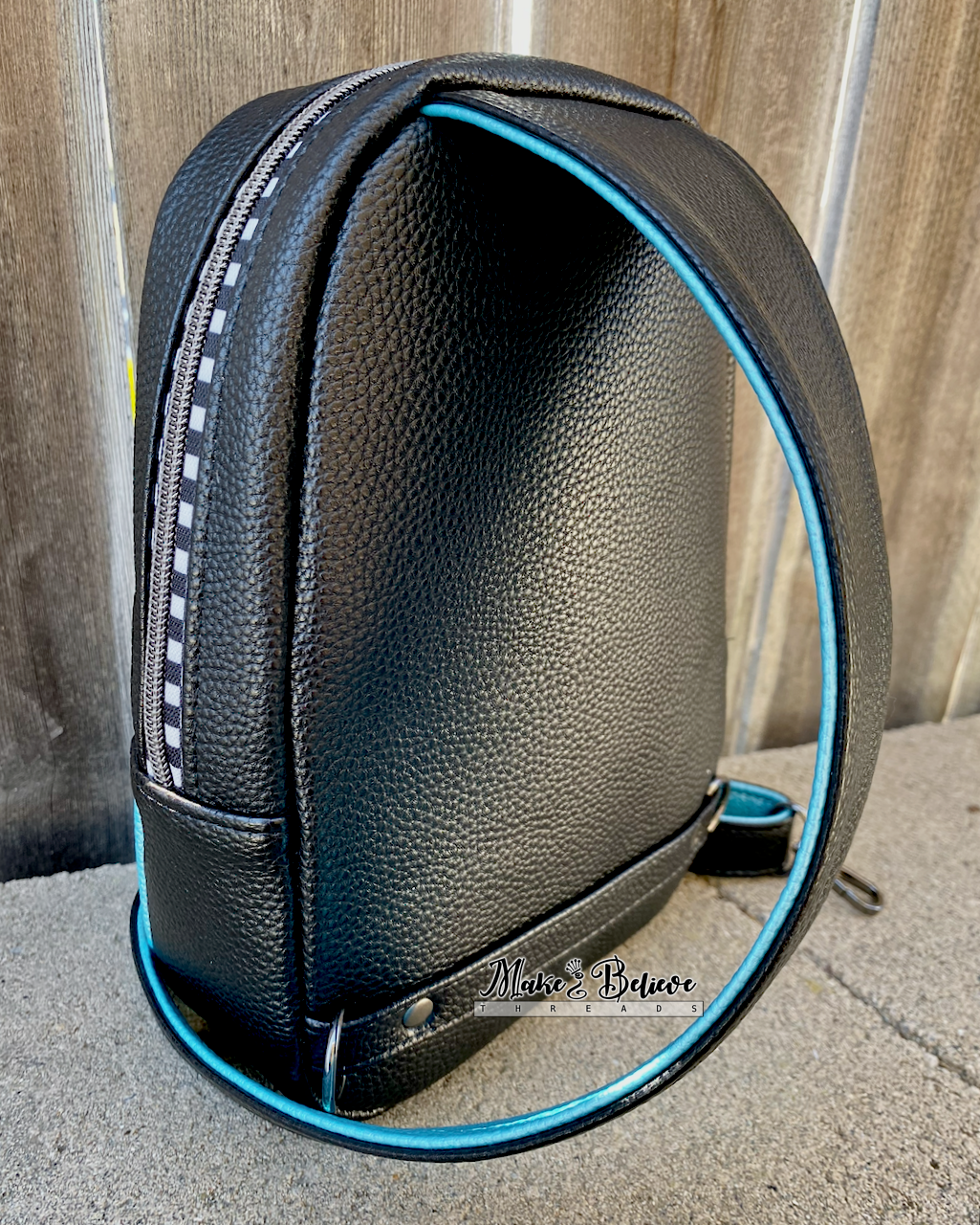 Black and Teal DF Duck Party-Time Medium Sling Bag