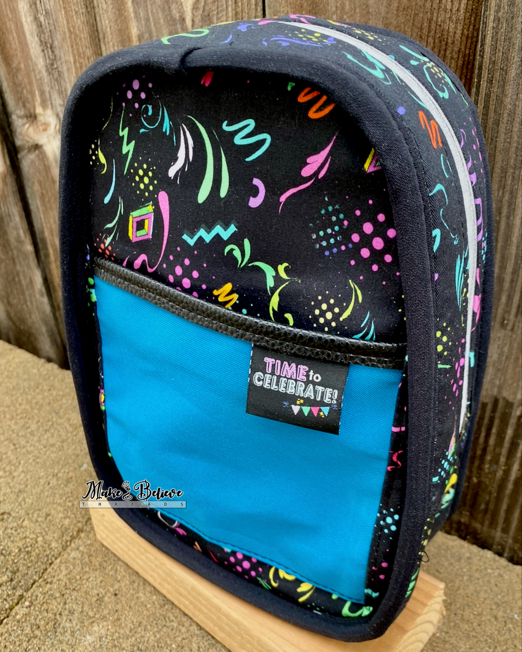 Black and Teal DF Duck Party-Time Medium Sling Bag