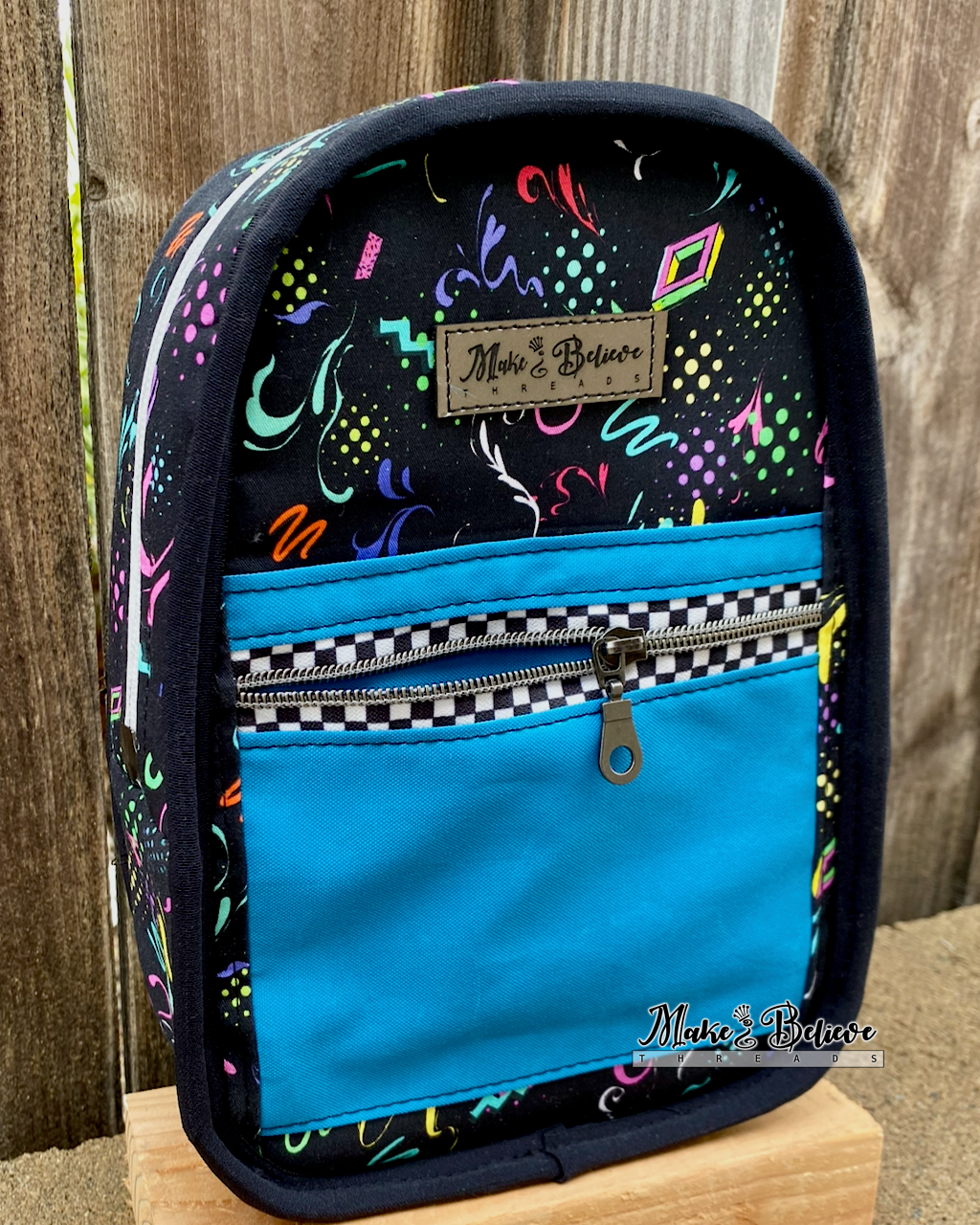 Black and Teal DF Duck Party-Time Medium Sling Bag