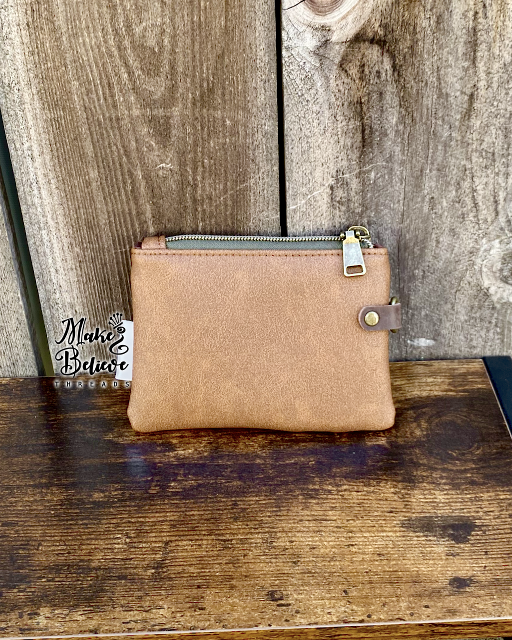 Brown & Debossed Tan Mordor LOTR Map Mini Zip Wallet
