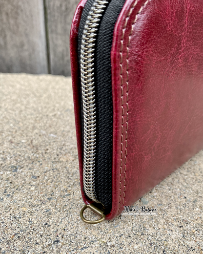 Burgundy Middle Earth Mini Zip Around Wallet