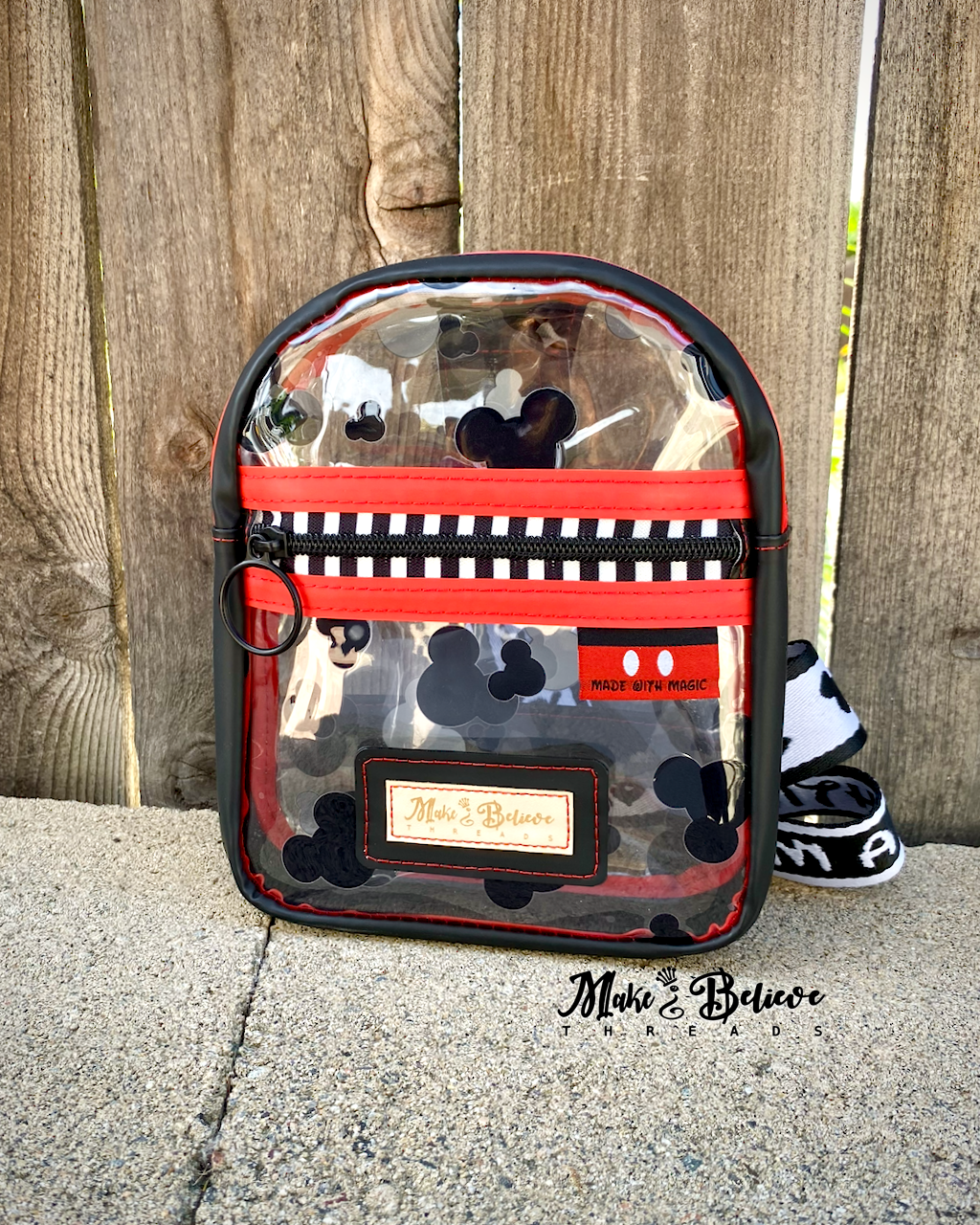Clear, Red, and Black Mouse Heads Mini Crossbody Sling