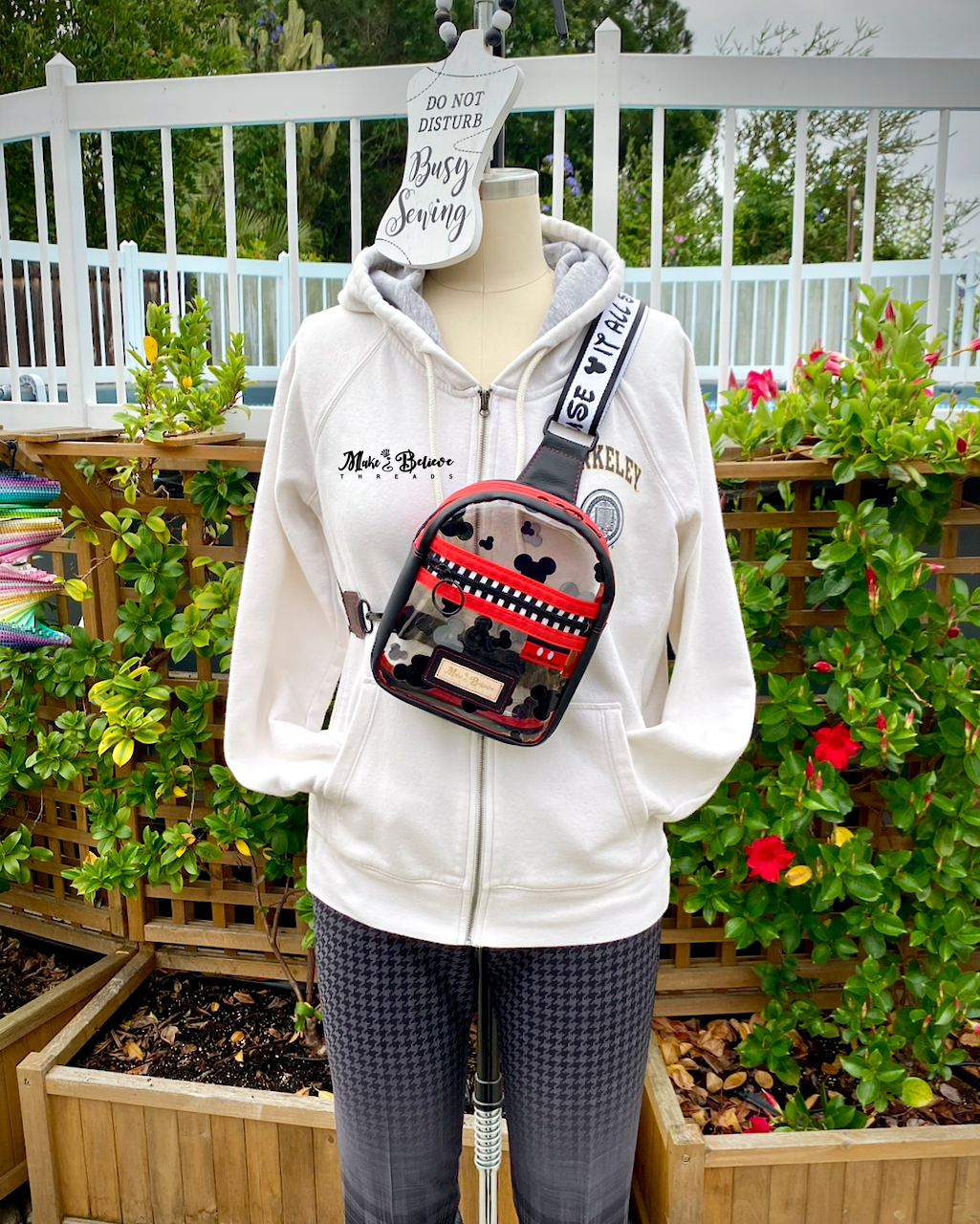 Clear, Red, and Black Mouse Heads Mini Crossbody Sling