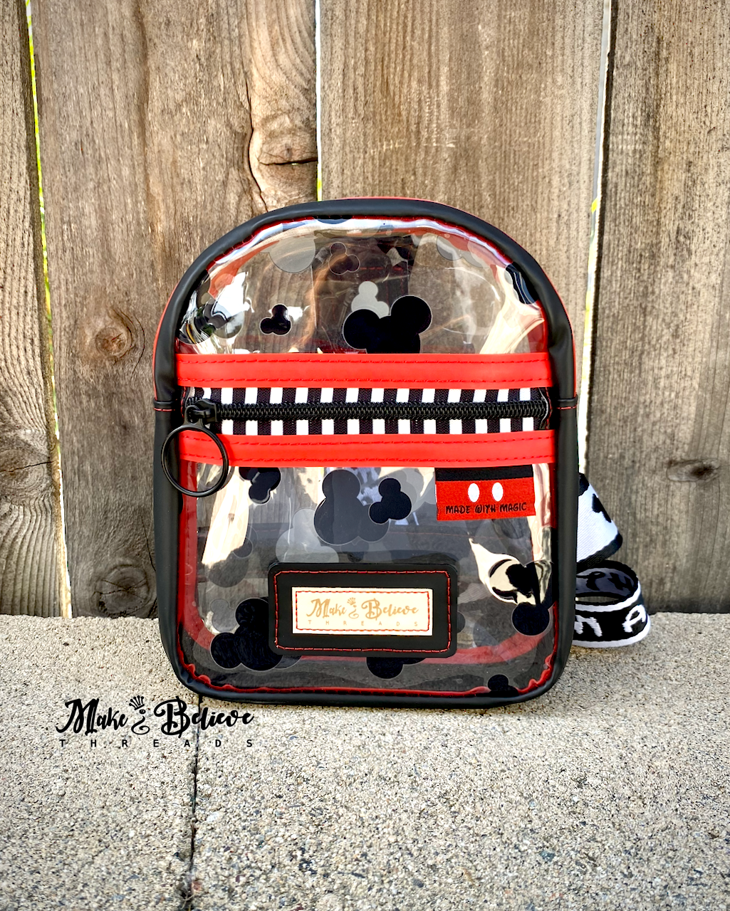 Clear, Red, and Black Mouse Heads Mini Crossbody Sling