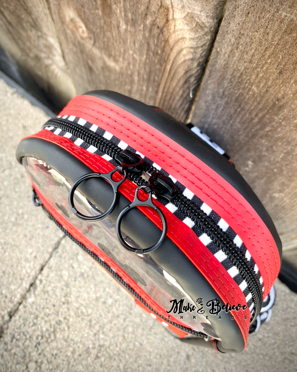 Clear, Red, and Black Mouse Heads Mini Crossbody Sling