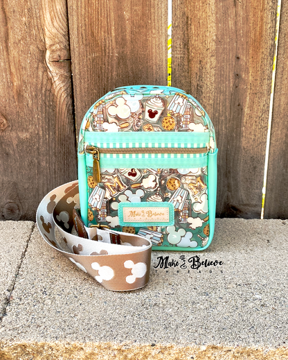Clear and Light Aqua Jelly Mouse Park Snacks Crossbody Sling
