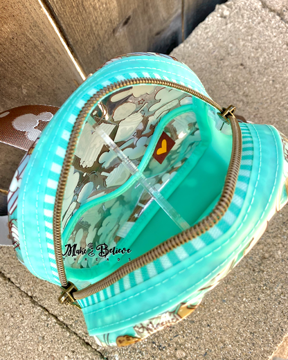 Clear and Light Aqua Jelly Mouse Park Snacks Crossbody Sling